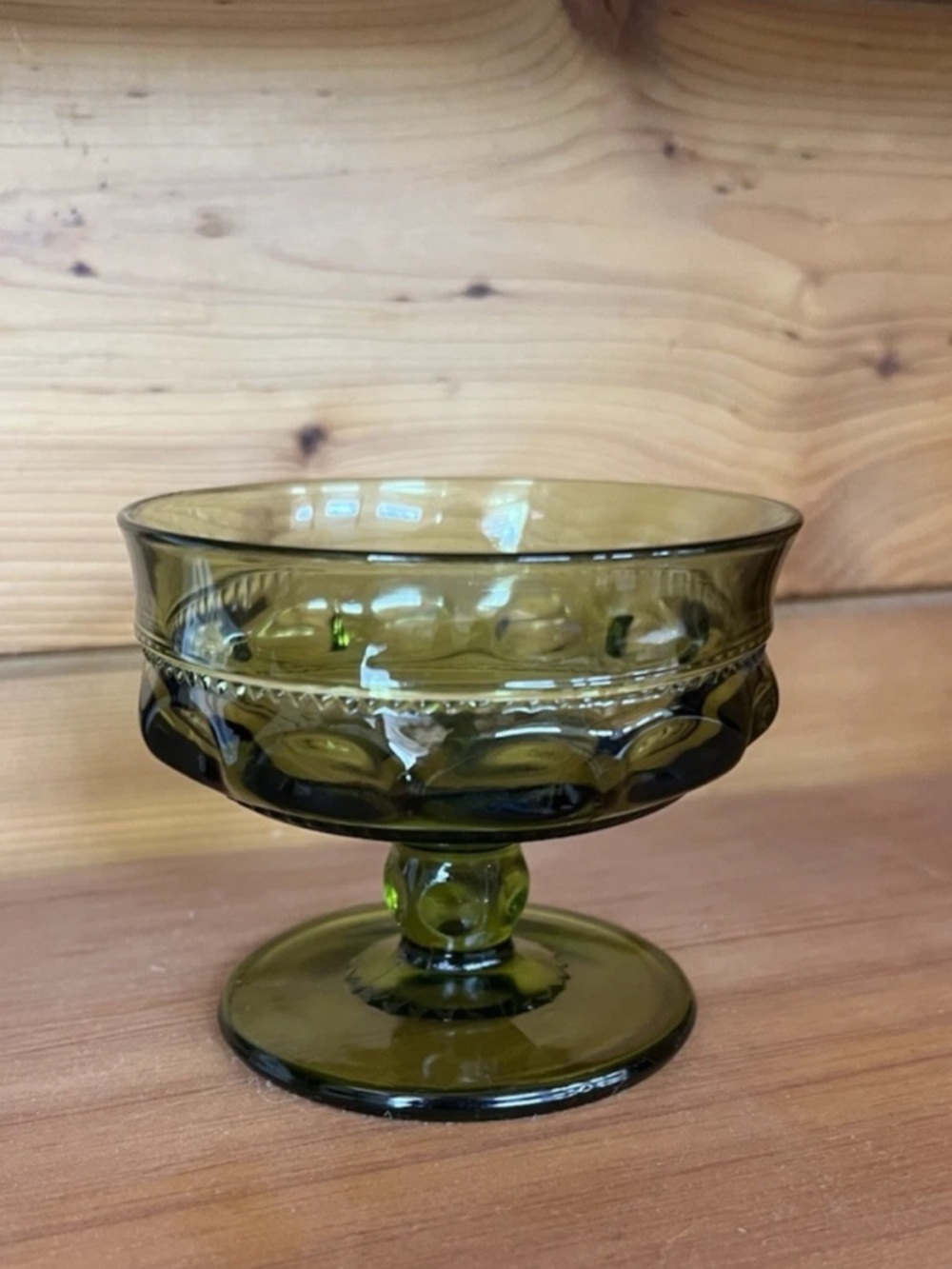 Vintage Green Depression Glass Dessert Glass Cup